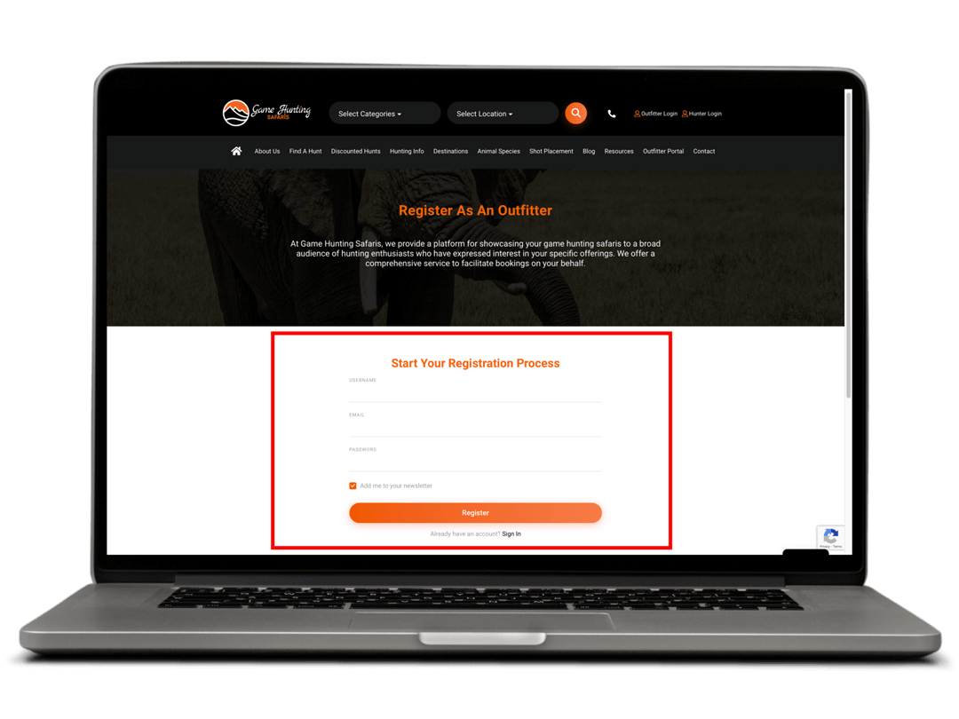 GHS How to register as outfitter 2.