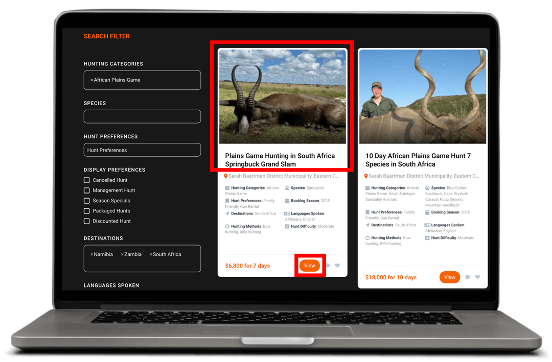 How to book a hunt 5