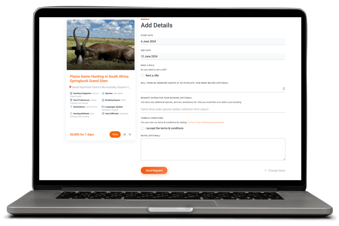 How to book a hunt 7