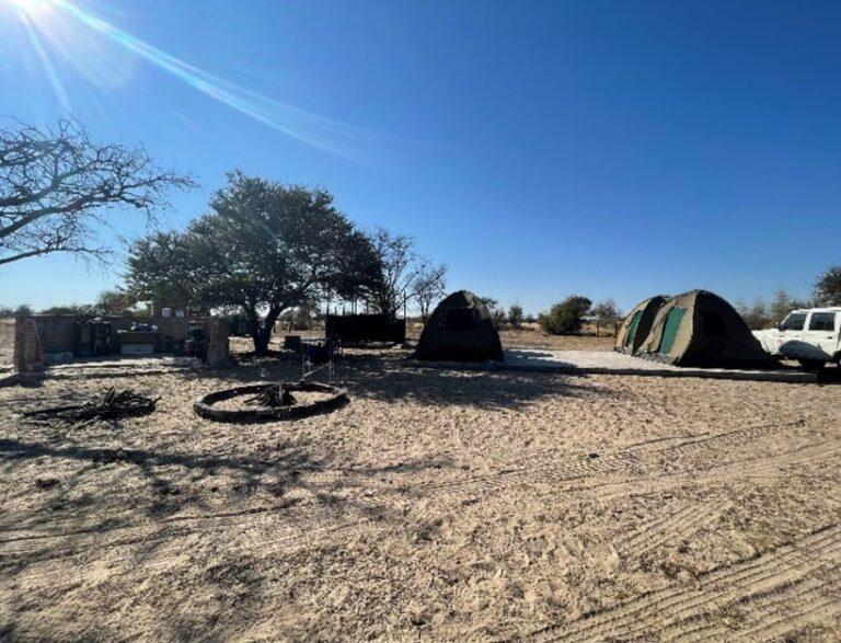 The camp in the Kalahari