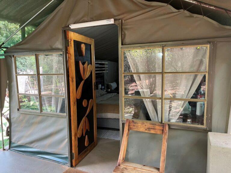 tented accommodation view from outside