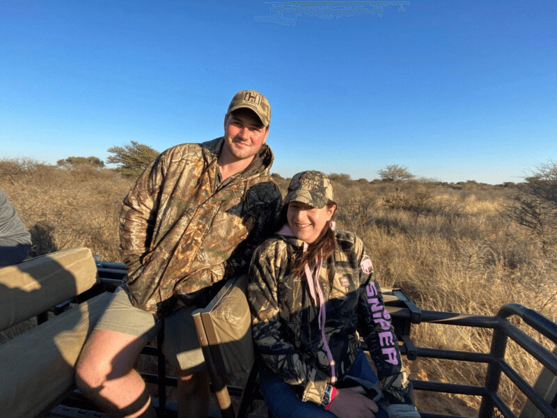 D-day has arrived! Keenan and Tamlyn on the lion hunting safari
