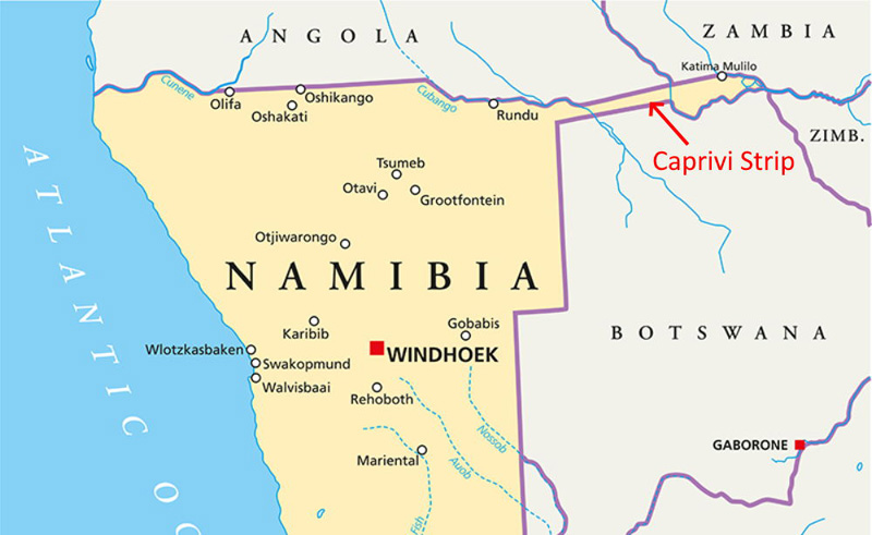A map of Game Hunting in Namibia