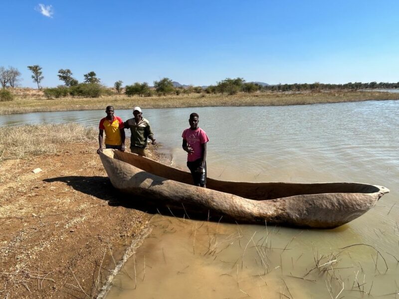 local fishermen in their canoes