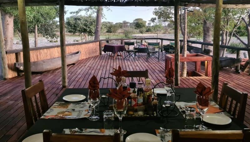 A hunting lodge in Namibia, showing the view and how the natural environment is included in the set up