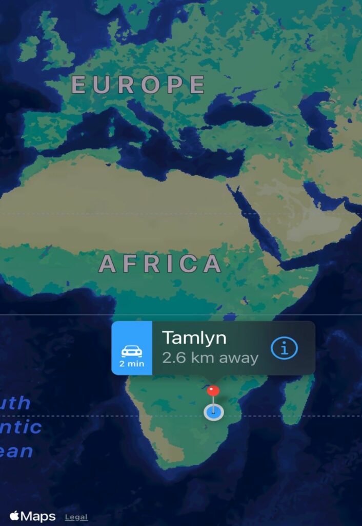 map of hyena game hunting area